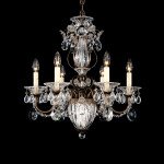 CANDELABRO CRISTAL Bagatelle 7 Light 120V Chandelier in French Gold with Clear Crystals from Swarovski