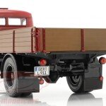 MODELO ESCALA 1/18Mercedes-Benz L911 Flatbed Truck with Cover ruby red Schuco - CAMION METALICO MADE IN GERMANY