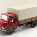 MODELO ESCALA 1/18Mercedes-Benz L911 Flatbed Truck with Cover ruby red Schuco - CAMION METALICO MADE IN GERMANY