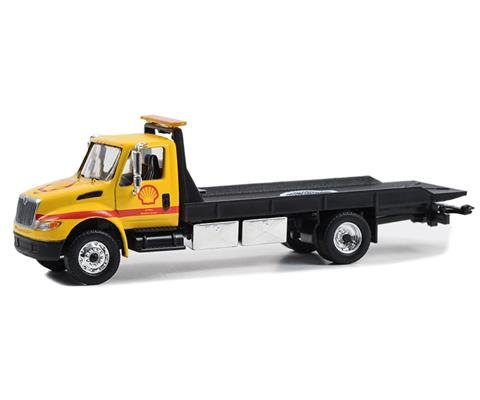 MODELO Greenlight 1/64 Scale  Shell Oil - International Durastar 4400 Flatbed Truck “Shell Roadside Service 24 Hour” - GRUA