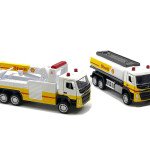 CCA 1:64 Shell Gas Station Playset with Volvo Oil Tanker & Volvo Tow Truck (9.75″ L x 5.5″ W x 5.5″ H) - GASOLINERA