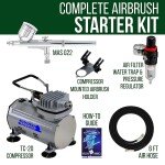 KIT DE COMPRESOR Y AEROGRAFO MASTER AIRBRUSH DOBLE ACCION PARA MODELISMO