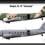 AVION A ESCALA 1/72 DOUGLAS C47 DOUGLAS SKYTRAIN - DC3 DE FUERZA AEREA EL SALVADOR -FAS