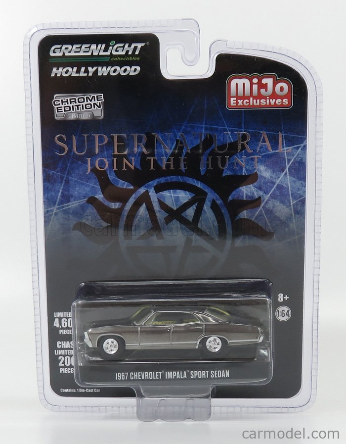 MODELO ESCALA 1:64 Hollywood - Supernatural - 1967 Chevrolet Impala Sport Sedan - MiJo Exclusives