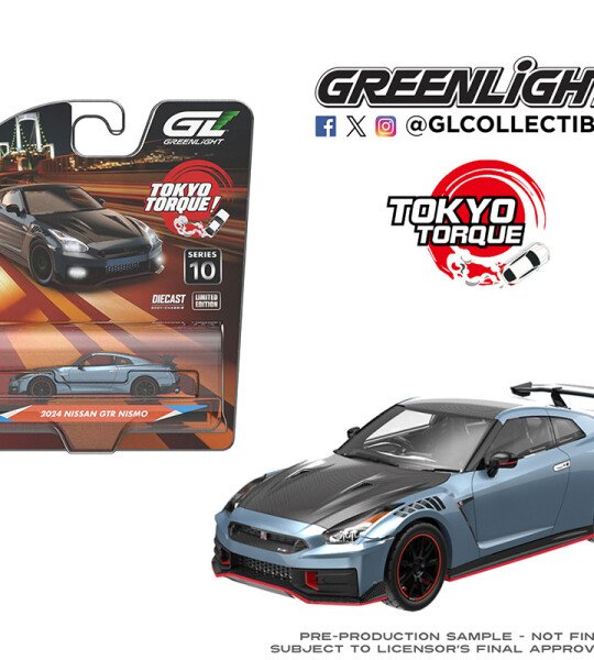 Greenlight 1:64 Tokyo Torque Series 10 – 2024 Nissan GTR NISMO – Stealth Gray (KCE) – Solid Pack