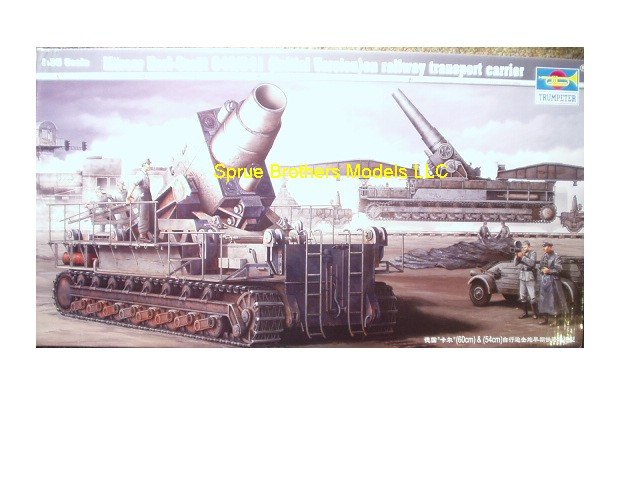 MODELO ESCALA 1:35 Trumpeter Morser Karl-Gerat 040/041 Initial Version w Rail Carrier - CAÑON SOBRE RIELES WW2