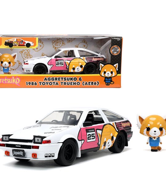 MOCELO ESCALA 1:24 1986 Toyota Trueno AE86 with Figure – Aggretsuko – Hollywood Rides