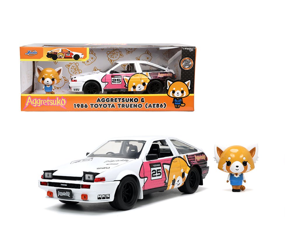 MOCELO ESCALA 1:24 1986 Toyota Trueno AE86 with Figure – Aggretsuko – Hollywood Rides